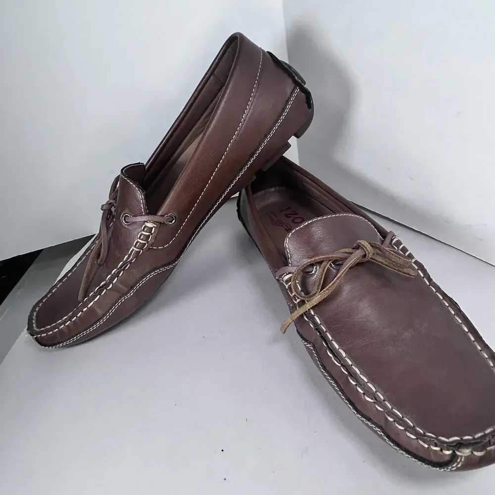 Izod Burton Brown Leather Loafer with memory foam men's‎ size 10